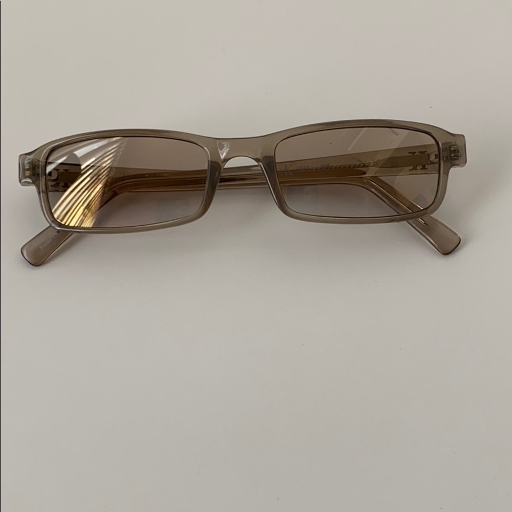 Calvin Klein rose gold tinted square sunglasses